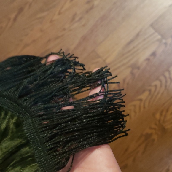 Something Navy Emerald Fringe Shirt Dress - Picture 11 of 16